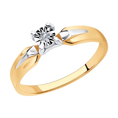 Кольцо, золото, бриллиант, 51-210-01465-1